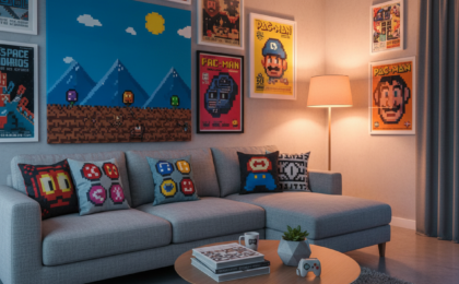 pixel art gaming room