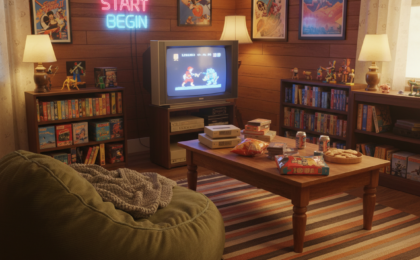 vintage gamer room